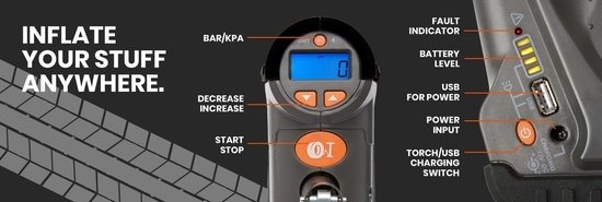 8712837878517 - Vizu 3 in 1 Kompressor - Tragbarer Luftkompressor für Reifen - 10 bar 8712837878517 - Vizu 3 in 1 Kompressor - Tragbarer Luftkompressor für Reifen - 10 bar