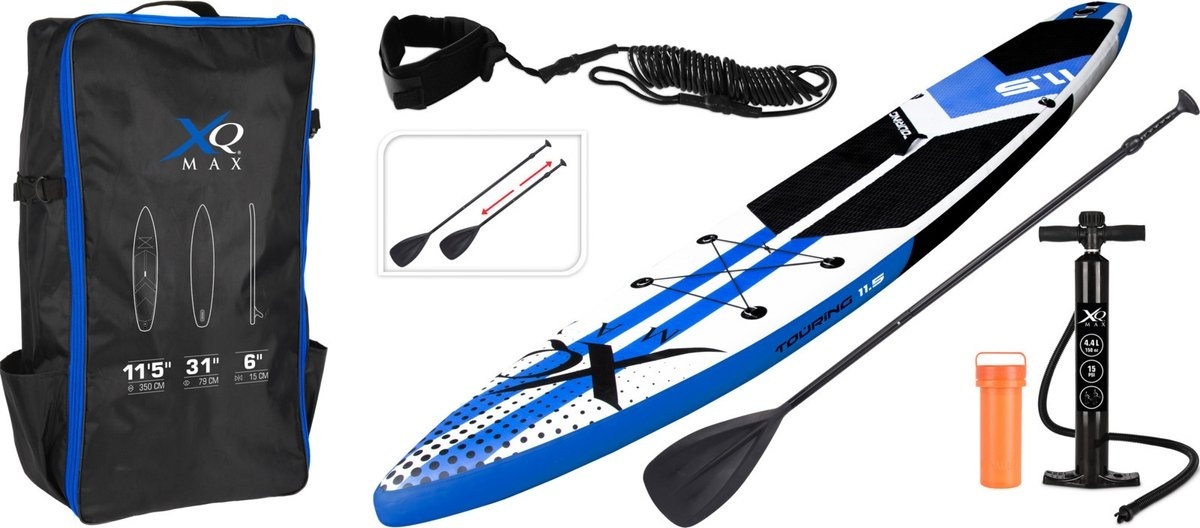 SCHWARZ Modell günstig Kaufen-XQ Max SUP Board Set - 350cm - Blau/Schwarz/Weiß. XQ Max SUP Board Set - 350cm - Blau/Schwarz/Weiß <![CDATA[Aufblasbares SUP Board - Touring-Modell, entwickelt für längere (Renn-)Touren Das XQMax SUP-Board-Set ist die Lösung für alle, die ge