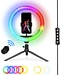 Nikkei RLIGHTXMINI Ringleuchte mit Stativ Stativ Smartphone - Ringleuchte - 10 Zoll - 99+ RGB Farben und Effekte - Fernbedienung - TikTok Selfie Lampe