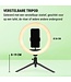 Nikkei RLIGHTXMINI Ringleuchte mit Stativ Stativ Smartphone - Ringleuchte - 10 Zoll - 99+ RGB Farben und Effekte - Fernbedienung - TikTok Selfie Lampe
