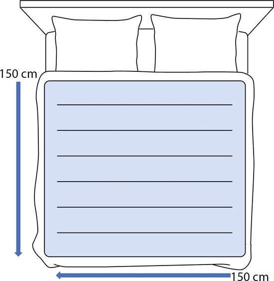 8712876020830 - HN236I - Wärmeunterbett - 2 Personen - 150x150 cm - Vlies - Hellblau 8712876020830 - HN236I - Wärmeunterbett - 2 Personen - 150x150 cm - Vlies - Hellblau
