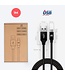 LifeGoods USB-C Kabel - 1M - 2.4A - USB C zu USB-A - Geflochtenes Nylon - Schwarz
