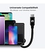 LifeGoods USB-C Kabel - 1M - 2.4A - USB C zu USB-A - Geflochtenes Nylon - Schwarz