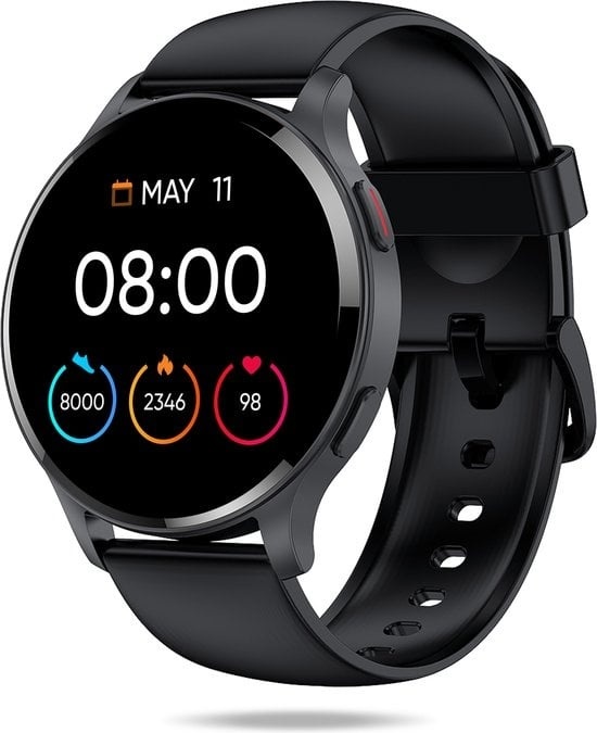 FITAGE Sportuhr - Smartwatch - Schrittzähler Uhr - Smartwatches - Activity Tracker - GPS - Frauen und Männer - Schwarz