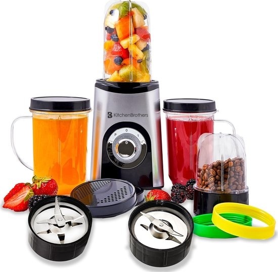 13 teiliges günstig Kaufen-KitchenBrothers Smoothie Mixer - 13-teiliges Set - 4 Becher - Smoothie Maker To Go - 350W - Edelstahl. KitchenBrothers Smoothie Mixer - 13-teiliges Set - 4 Becher - Smoothie Maker To Go - 350W - Edelstahl <![CDATA[Der KitchenBrothers Smoothie Blender best