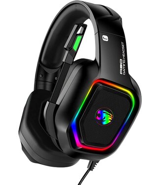 URGOODS Gaming Headset - mit Mikrofon - Gaming Kopfhörer - 7.1 Surround Sound - Für PS4, PS5, Xbox One, Xbox Series und PC - Schwarz/RGB