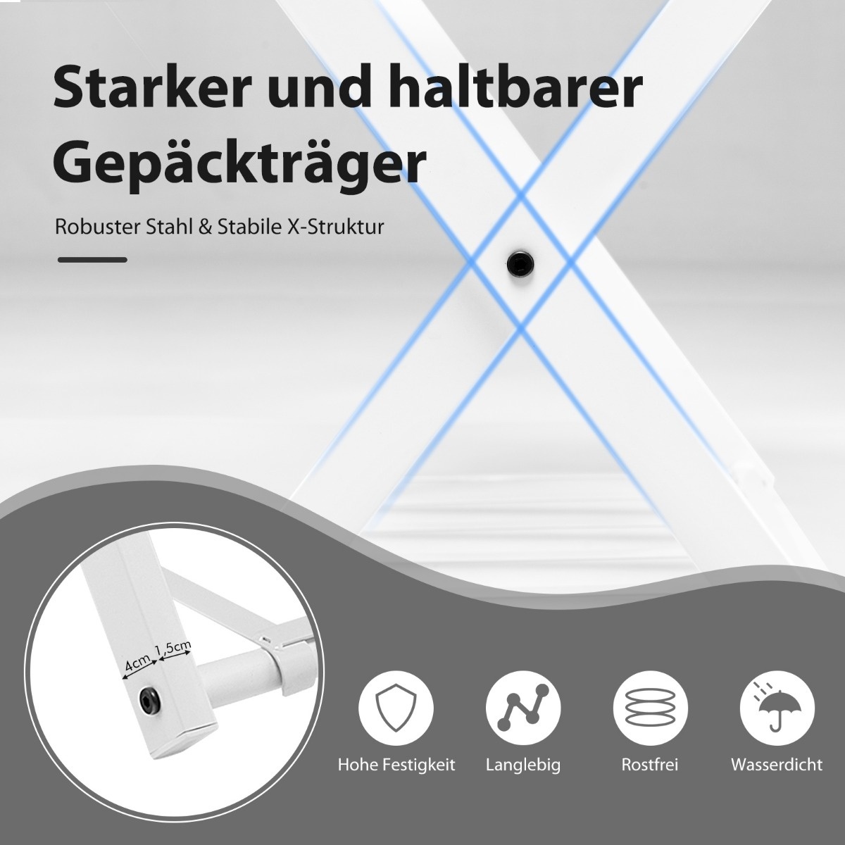 0794094641972 - Costway 2 Set SuitcaseFärthaben faltbare Gepäckablage mit 2-stöckigem Design weiß 0794094641972 - Costway 2 Set SuitcaseFärthaben faltbare Gepäckablage mit 2-stöckigem Design weiß