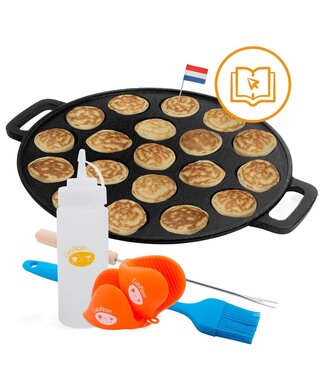 CuisiNoon CuisiNoon® Poffertjes-Pfanne Premium - Komplettes Poffertjes-Macher-Set