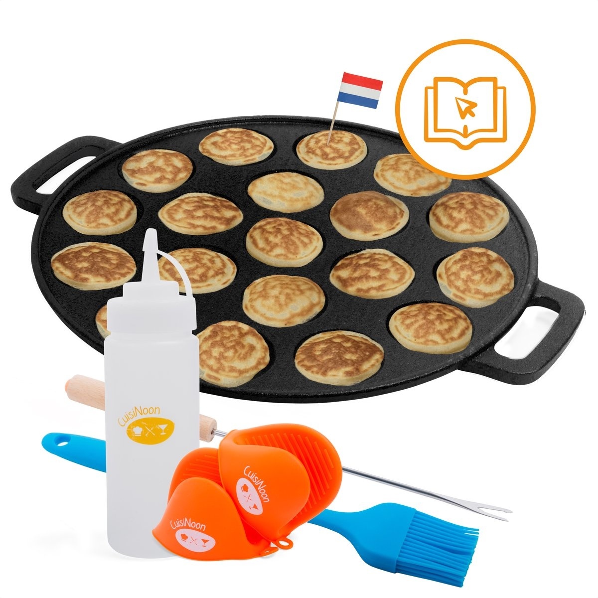 Dich/Premium günstig Kaufen-CuisiNoon® Poffertjes-Pfanne Premium - Komplettes Poffertjes-Macher-Set. CuisiNoon® Poffertjes-Pfanne Premium - Komplettes Poffertjes-Macher-Set <![CDATA[Mit dieser gusseisernen Premium Poffertjes-Pfanne von CuisiNoon können Sie ganz bequem zu 