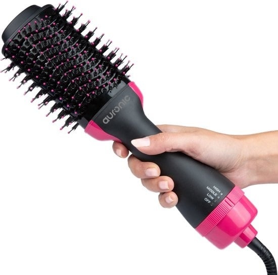 Keramik  günstig Kaufen-Auronic 3-in-1 Haartrocknerbürste rund - Keramik-Magic - Lang/Kurz/Style/Locken - Schwarz/Pink. Auronic 3-in-1 Haartrocknerbürste rund - Keramik-Magic - Lang/Kurz/Style/Locken - Schwarz/Pink <![CDATA[Dieses Produkt wurde einmal aus der Verpackun