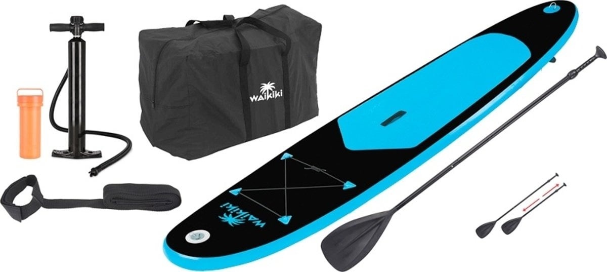 Board Aufblasbares günstig Kaufen-Wakiki SUP Aufblasbares Stand Up Paddel Board - Blau/Schwarz - Premium Version - 285cm - 100kg Tragkraft - Copy. Wakiki SUP Aufblasbares Stand Up Paddel Board - Blau/Schwarz - Premium Version - 285cm - 100kg Tragkraft - Copy <![CDATA[