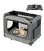 Coast Cat Racing Cages Große faltbare Katzenbox Transportbox mit Schultergurt Räder 82,5 x 59 x 67 cm grau