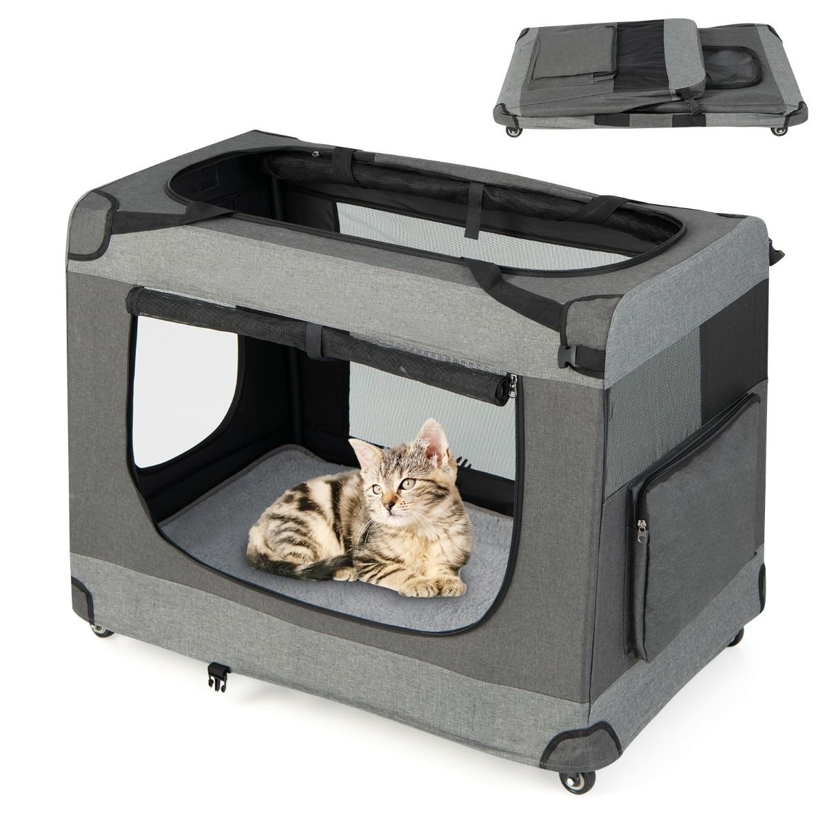 Coast günstig Kaufen-Coast Cat Racing Cages Große faltbare Katzenbox Transportbox mit Schultergurt Räder 82,5 x 59 x 67 cm grau. Coast Cat Racing Cages Große faltbare Katzenbox Transportbox mit Schultergurt Räder 82,5 x 59 x 67 cm grau <![CDATA[Zeigen Sie 