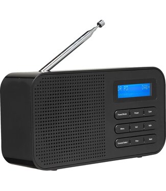 Denver Denver FM DAB+ Radio - Küchenradio - Tragbares Radio - Betrieb mit Batterie oder Netzstrom - LCD-Bildschirm - DAB42 - Schwarz