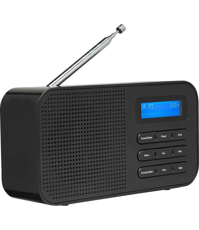 Denver FM DAB+ Radio - Küchenradio - Tragbares Radio - Betrieb mit Batterie oder Netzstrom - LCD-Bildschirm - DAB42 - Schwarz