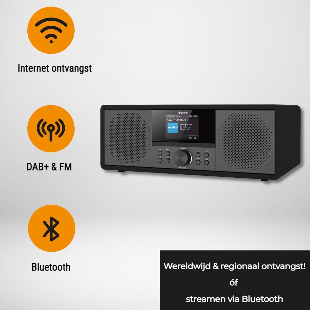 5706751063145 - Internet-Radio - DAB-Radio - FM-Radio - CD-Player - Bluetooth - 200W - AUX USB - MIR270 - Schwarz