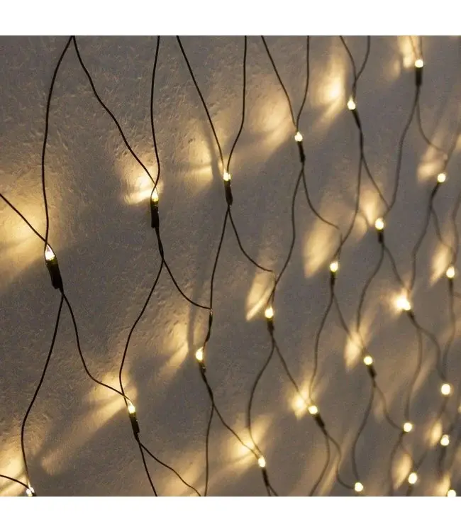 LED-Lichtgitter mit 160 warm-weißen LEDs, 2x2 m
