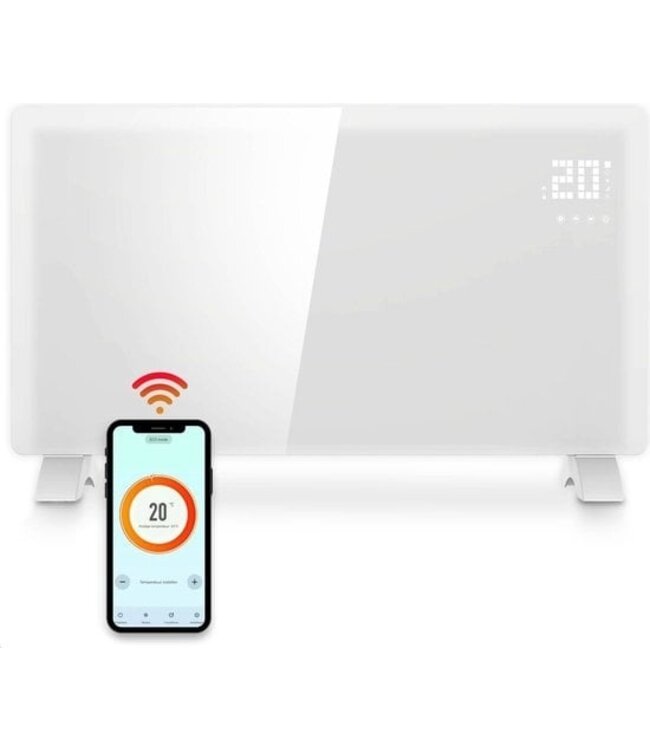 Gologi Electric Heater - Elektrische Heizung - Konvektorheizung mit Thermostat - Funktioniert über App und Touch-Steuerung - Bis zu 25m2 - 2000W Heizung - Weiß