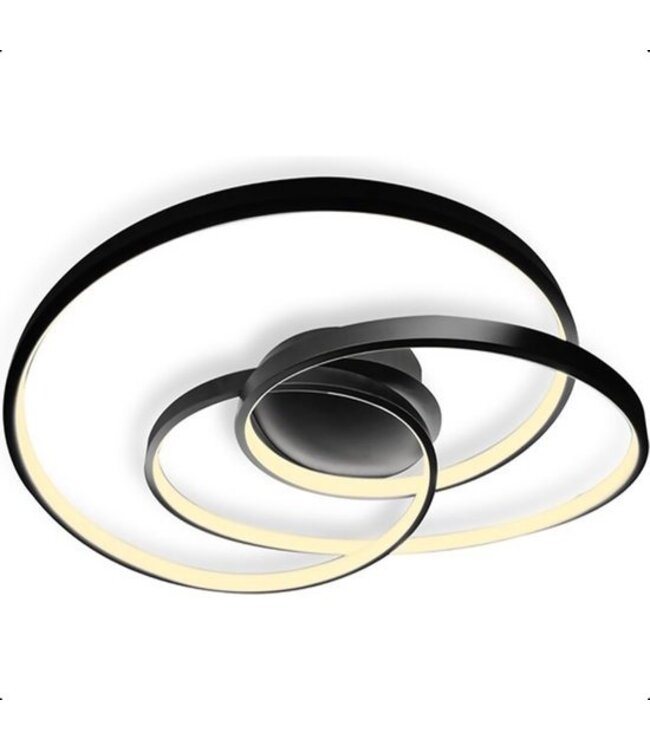 Goliving Spiral Deckenleuchte - Deckenleuchte - Wohnzimmer - Schlafzimmer - LED Ringe - 35w - Ø 63 cm - Schwarz