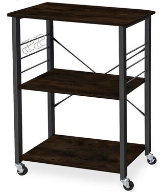 Goliving Goliving Küchenwagen - Küchenschrank - Küchenregal - Servierwagen - Küchenorganisator - Modern - 60 x 40 x 89 cm - Schwarz