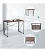 LifeGoods Faltbarer Schreibtisch - mit Kabelkanälen - 100 x 75 x 50 cm - Holz/Stahl - Braun/Schwarz