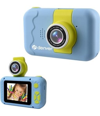 Denver Denver Kinderkamera - 2 in 1 Kamera - FLIP LENS für Selfies - 40MP - FULL HD - Spielzeugkamera - KCA1350 - Blau