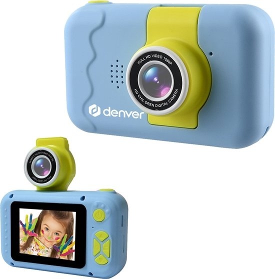 FLIP  günstig Kaufen-Denver Kinderkamera - 2 in 1 Kamera - FLIP LENS für Selfies - 40MP - FULL HD - Spielzeugkamera - KCA1350 - Blau. Denver Kinderkamera - 2 in 1 Kamera - FLIP LENS für Selfies - 40MP - FULL HD - Spielzeugkamera - KCA1350 - Blau <![CDATA[Fotos und V