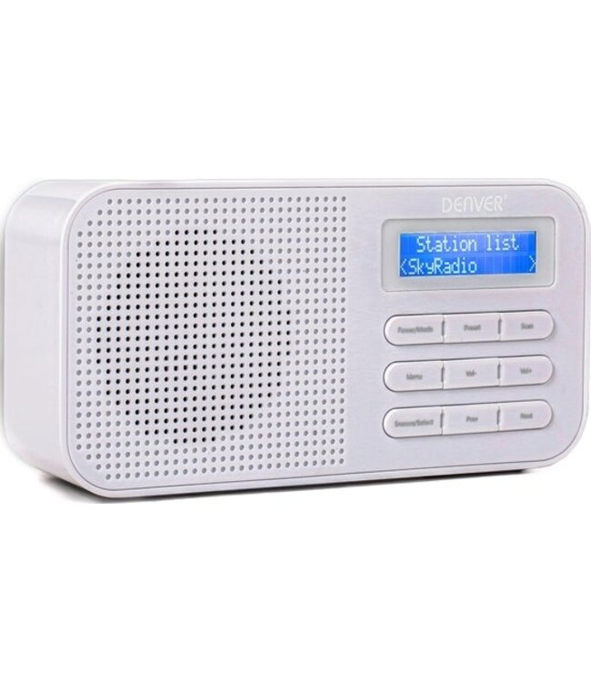 Denver DAB Radio - Küchenradio - Tragbares Radio - Batterien & Netz - DAB42 - Weiß
