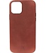 Decoded DECODED Leather Back Cover - iPhone 12 Pro Max - Hochwertiges europäisches Leder - Hülle mit Metallknöpfen - Apple's Magnetic Technology - Braun