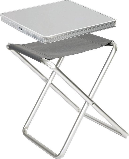 8714426504135 - 2-in-1 Campingtisch und Campingstuhl 40x40 cm - Klappbarer Campingtisch Campingstuhl - Aluminium 8714426504135 - 2-in-1 Campingtisch und Campingstuhl 40x40 cm - Klappbarer Campingtisch Campingstuhl - Aluminium