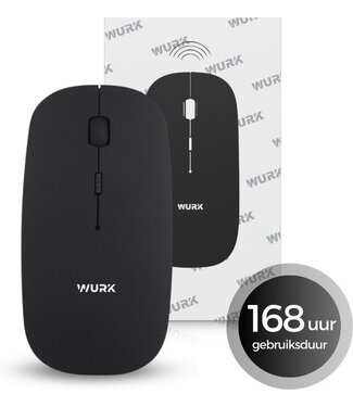 Wurk Wurk Wireless Mouse - Wiederaufladbar - Bluetooth 4.0 - 2.4GHz - USB - Drahtlos - Computermaus - Laptop - PC - Schwarz