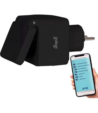 Gologi Gologi Outdoor Smart Plug - Smart Plug - IP44 - Zeitschaltuhr & Energiezähler - WIFI - Google Home & Amazon Alexa - Schwarz