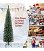 Coast Künstlicher Weihnachtsbaum 180 cm Beleuchteter Weihnachtsbaum in Bleistiftform mit 390 Zweigen 180 warmweißen LED-Lichtern und Metallständer