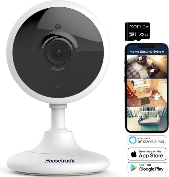 Bluetooth/WIFI günstig Kaufen-Housetrack Sicherheitskamera 1080P - IP-Überwachungskamera mit App - Wifi Sicherheitskamera - Smart Home - Kamera Sicherheit im Innenbereich. Housetrack Sicherheitskamera 1080P - IP-Überwachungskamera mit App - Wifi Sicherheitskamera - Smart Hom