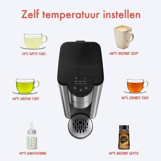 8720195258728 - Heißwasserspender - 40-100°C - 150 250 300 ml - 25L - Edelstahl 8720195258728 - Heißwasserspender - 40-100°C - 150 250 300 ml - 25L - Edelstahl