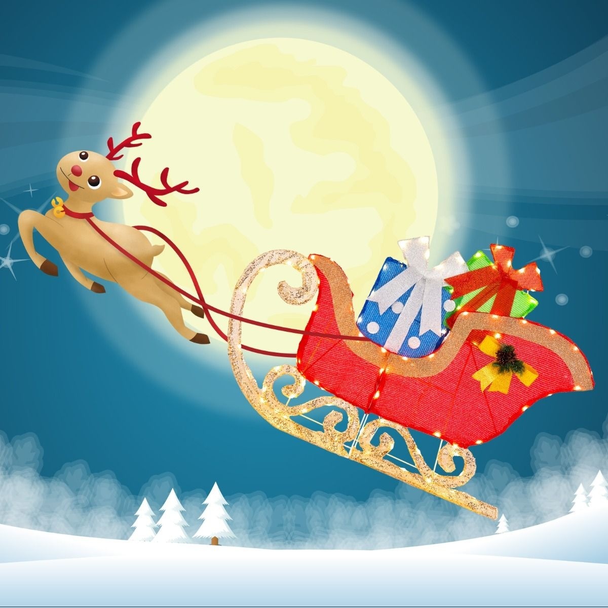 0783501425069 - Küste Weihnachtsschlitten Dekoration - 123 x 26 x 85 cm 0783501425069 - Küste Weihnachtsschlitten Dekoration - 123 x 26 x 85 cm