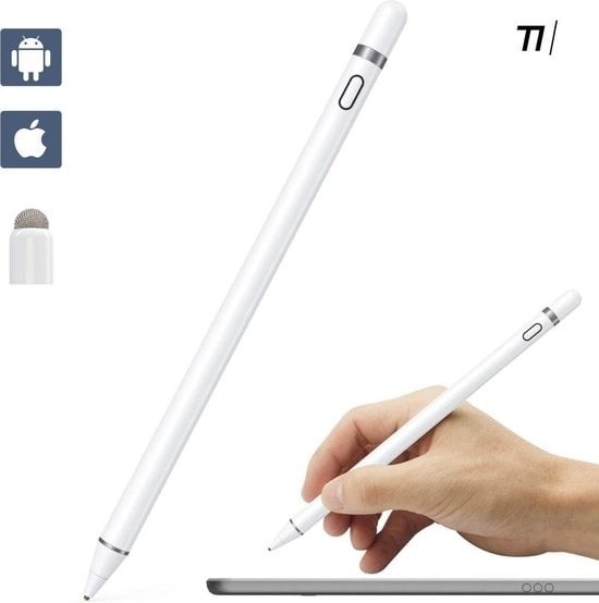 Apple iPad  günstig Kaufen-Tikkens Stylus Pen - 2 in 1 Active Pencil Geeignet für Tablet, Ipad, Android und Apple Phones - Weiß. Tikkens Stylus Pen - 2 in 1 Active Pencil Geeignet für Tablet, Ipad, Android und Apple Phones - Weiß <![CDATA[Dieser TIKKENS Active S