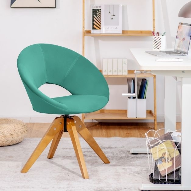 Stuhl mit günstig Kaufen-Accent Chair 360 Grad Drehstuhl gepolstert mit Massivholzbeinen Esszimmerstuhl Samt-Drehstuhl Rosa/Grau/Blau/Grün. Accent Chair 360 Grad Drehstuhl gepolstert mit Massivholzbeinen Esszimmerstuhl Samt-Drehstuhl Rosa/Grau/Blau/Grün <![CDATA[Mit ein