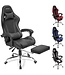 LifeGoods AlphaX Game Chair - Bürostuhl mit Fußstütze - verstellbar - Kunstleder - Schwarz