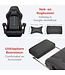 LifeGoods AlphaX Game Chair - Bürostuhl mit Fußstütze - verstellbar - Kunstleder - Schwarz