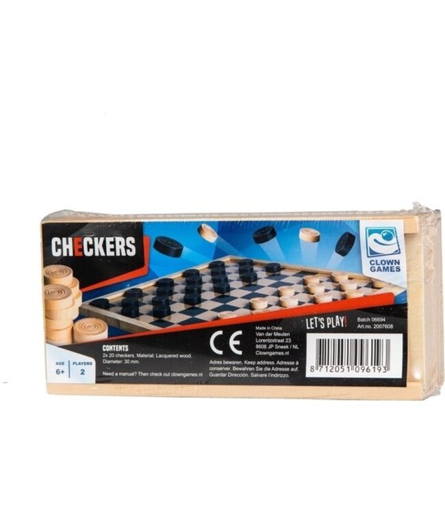 Clown Spiele Checkers Holz