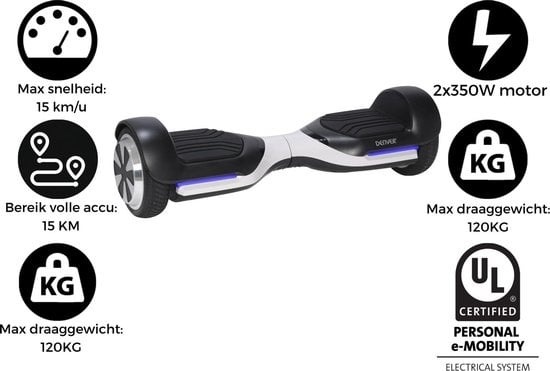 5706751042966 - Hoverboard - 700W - 15km h - 15km Reichweite - UL2272 genehmigt - Selbstausgleichend - Oxboard - bis zu 120kg - 65 Räder - HBO6750 - Schwarz Weiß 5706751042966 - Hoverboard - 700W - 15km h - 15km Reichweite - UL2272 genehmigt - Selbstausgleichend - Oxboard - bis zu 120kg - 65 Räder - HBO6750 - Schwarz Weiß