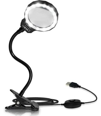 EarKings Lupe - Lupe mit LED-Licht - Für Kinder/Erwachsene/Senioren/Lesen/Zeichnen/Hobby mit Tischklemme - Lupe mit Beleuchtung Earkings