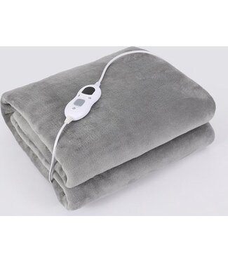 Merkloze Electric Blanket - Heizdecke Waschmaschinenfest - Timer - 160x130 cm - Kuscheldecke - 1/2 Person - Grau