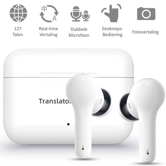 Bluetooth mit günstig Kaufen-Shine Translation Computer - Sprachübersetzungsgerät - Wireless Earbuds White - EarPods mit Übersetzungsfunktion - Bluetooth 5.0 - 127 Sprachen und 97% Genauigkeit - 24 Stunden Batterie. Shine Translation Computer - Sprachübersetzungsg