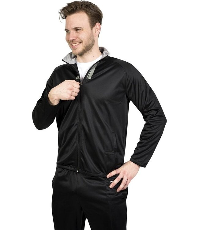 Donnay Trainingsanzug, 2-teilig, schwarz/grau, Größe 2XL