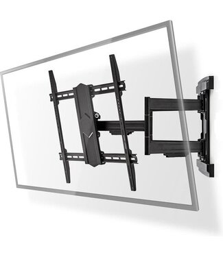 Nedis Schwenkbare und neigbare TV-Wandhalterung - 43 - 100 " - Maximales Bildschirmgewicht: 70 kg - Neigbar - Drehbar - Minimaler Wandabstand: 70 mm - Maximaler Wandabstand: 800 mm - 3 Drehpunkte - Stahl - Schwarz