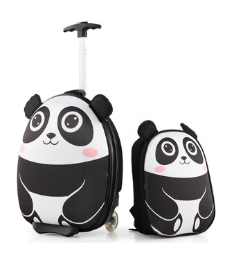 Coast Coast 2-teiliges Kinderkofferset - Rucksack + Reisetrolley - Weiß + Schwarz - 30 x 21 x 40 cm