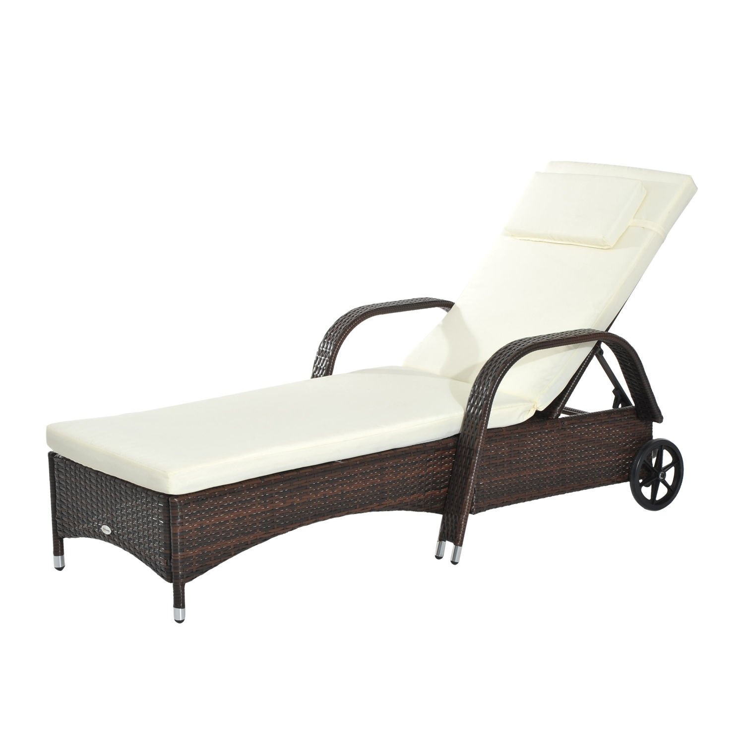 4250871239634 - Mobile Rattanliege für den Garten 200 x 73 x 56-103 cm (LxBxH) Sonnenliege Rattanliege Gartenmöbel Polyrattan 4250871239634 - Mobile Rattanliege für den Garten 200 x 73 x 56-103 cm (LxBxH) Sonnenliege Rattanliege Gartenmöbel Polyrattan