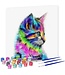 Rubye® Malen nach Zahlen Erwachsene - Bunte Katze - Inklusive Farbe und Pinsel - Leinwand Malerei Leinwand - Farbe nach Zahlen - 40x50cm